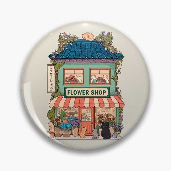 Item preview, Adorable Cats, Japanese Style, Flower Shop designed and sold by OrenjiArtShop.