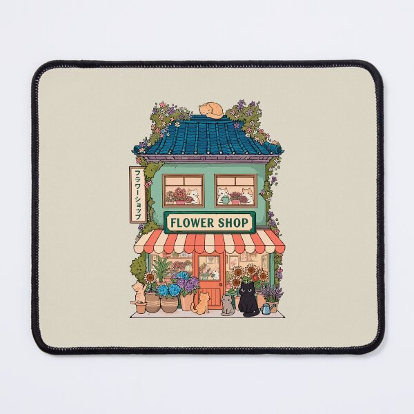 Item preview, Adorable Cats, Japanese Style, Flower Shop designed and sold by OrenjiArtShop.