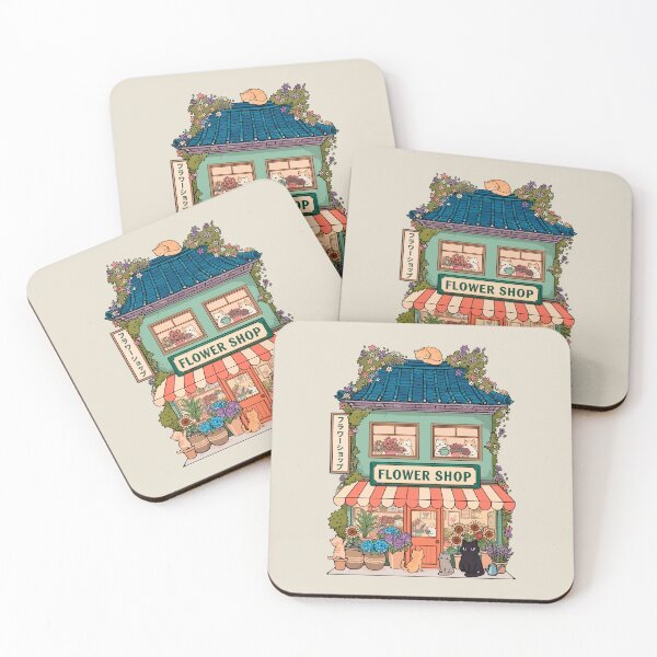 Item preview, Adorable Cats, Japanese Style, Flower Shop designed and sold by OrenjiArtShop.
