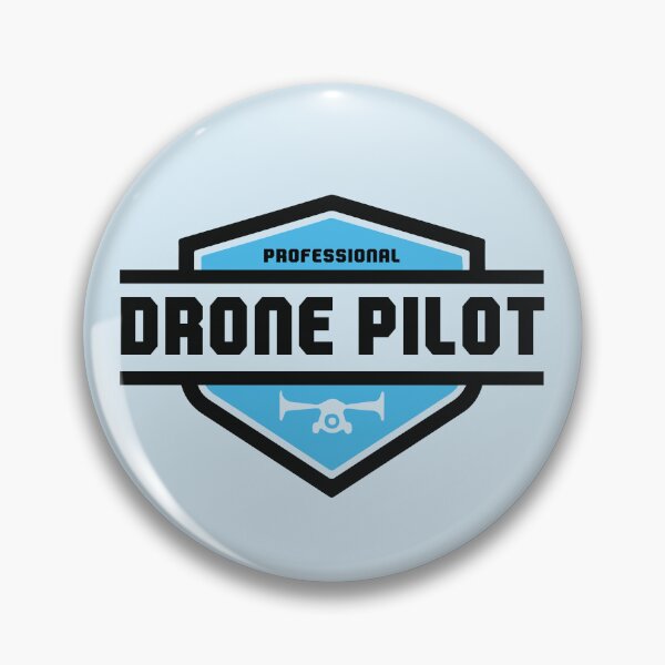 Item preview, Professional Drone Pilot Modern Black and Blue Badge designed and sold by KiwiRider.