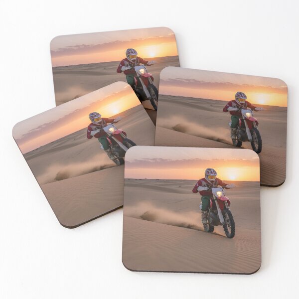 Item preview, Rider on a dirt bike in a sand desert at sunset designed and sold by homydesign.