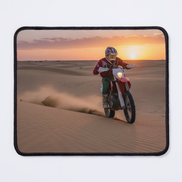 Item preview, Rider on a dirt bike in a sand desert at sunset designed and sold by homydesign.