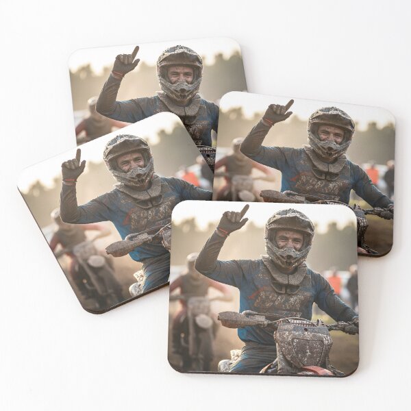 Item preview, A mud-covered motocross rider celebrating after a race designed and sold by homydesign.