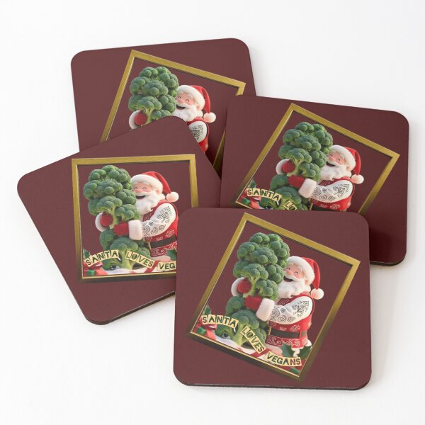 Item preview, Santa Loves Vegans – Cute Christmas Vegan Santa With Broccoli Art designed and sold by @majovegana.