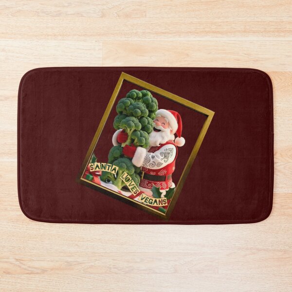 Item preview, Santa Loves Vegans – Cute Christmas Vegan Santa With Broccoli Art designed and sold by @majovegana.