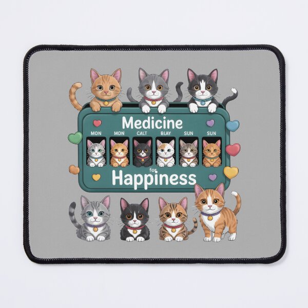 Item preview, Medicine for Happiness – Cat-Packed Organizer Cartoon designed and sold by SoftyDesigns.