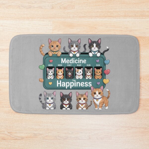 Item preview, Medicine for Happiness – Cat-Packed Organizer Cartoon designed and sold by SoftyDesigns.