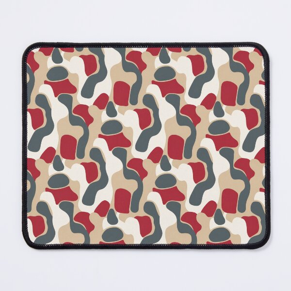 Item preview, New Camo Print - Red Gray Pattern, Modern Camoflage, Color Block Squiggles designed and sold by LaVacheDesign.