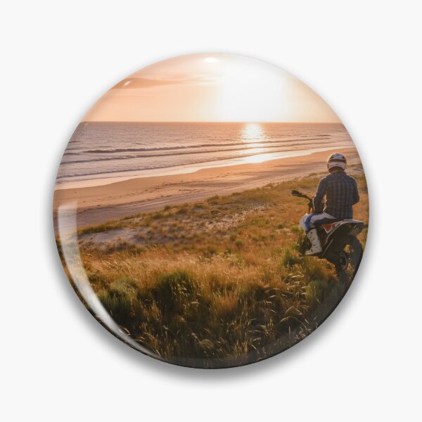 Item preview, Lone Rider on Dirt Bike Overlooking a Tropical Beach Sunset designed and sold by homydesign.