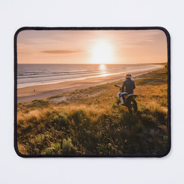 Item preview, Lone Rider on Dirt Bike Overlooking a Tropical Beach Sunset designed and sold by homydesign.