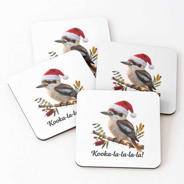 Item preview, xmas kookaburra Festive Christmas Kookaburra on Eucalyptus Branch – Kooka-la-la-la-la designed and sold by Uglyandcute.