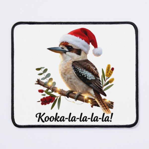 Item preview, xmas kookaburra Festive Christmas Kookaburra on Eucalyptus Branch – Kooka-la-la-la-la designed and sold by Uglyandcute.