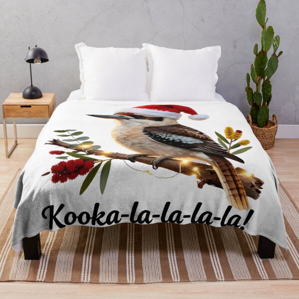 Item preview, xmas kookaburra Festive Christmas Kookaburra on Eucalyptus Branch – Kooka-la-la-la-la designed and sold by Uglyandcute.