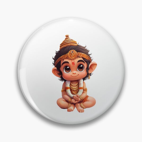 Item preview, Cute Baby Hanuman in Lotus Pose  designed and sold by PranaProjectDesigns.