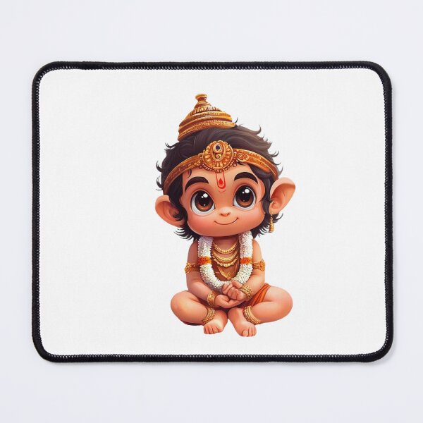 Item preview, Cute Baby Hanuman in Lotus Pose  designed and sold by PranaProjectDesigns.
