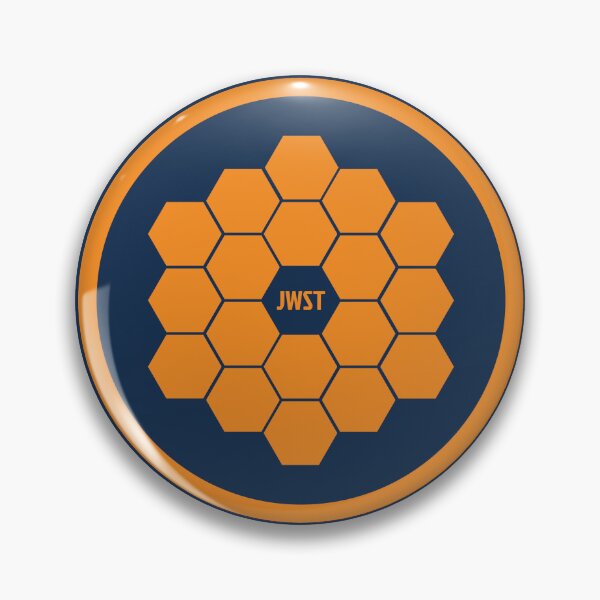 Item preview, JWST Hexagonal Mirror Orange Circle Astronomy Art designed and sold by KiwiRider.