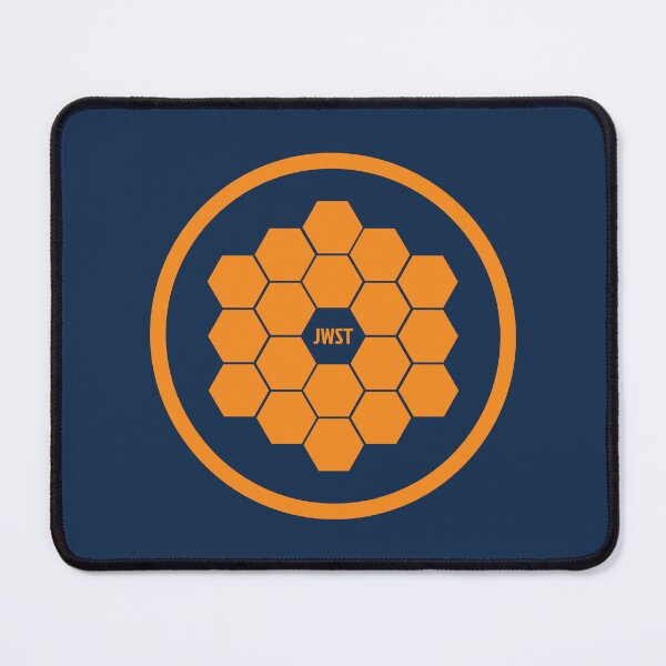 Item preview, JWST Hexagonal Mirror Orange Circle Astronomy Art designed and sold by KiwiRider.