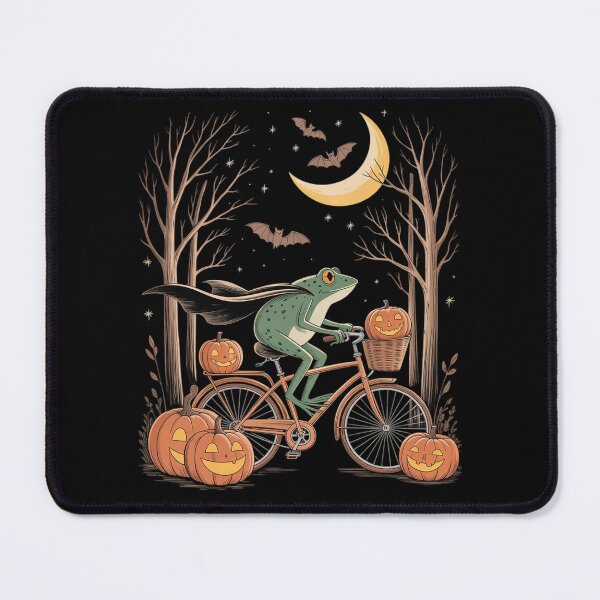Item preview, Halloween Frog Riding Bicycle Spooky Pumpkin designed and sold by Sandrhaus.