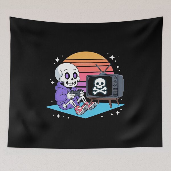 Item preview, Halloween Gamer Skeleton Pixel Skull designed and sold by Sandrhaus.