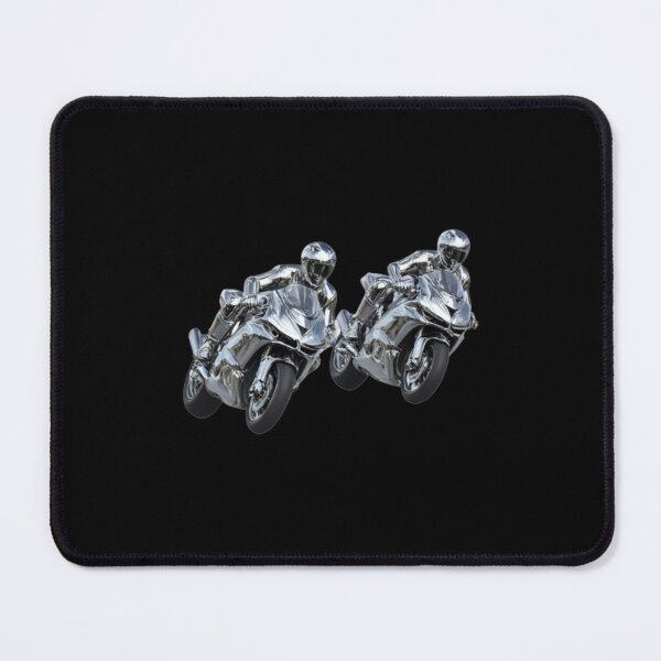 Item preview, Two motorbike riders turning in a race curve_16_Metallic paint designed and sold by Aariq.