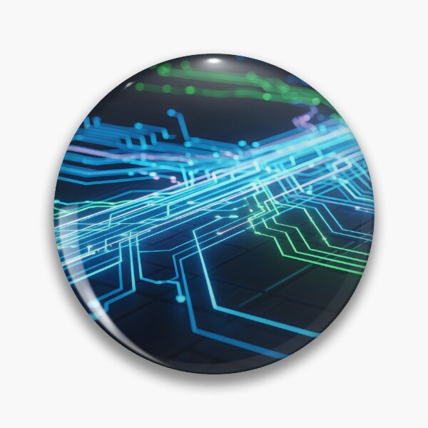 Item preview, Bright neon blue and green lines depicting digital information flow across a dark designed and sold by homydesign.