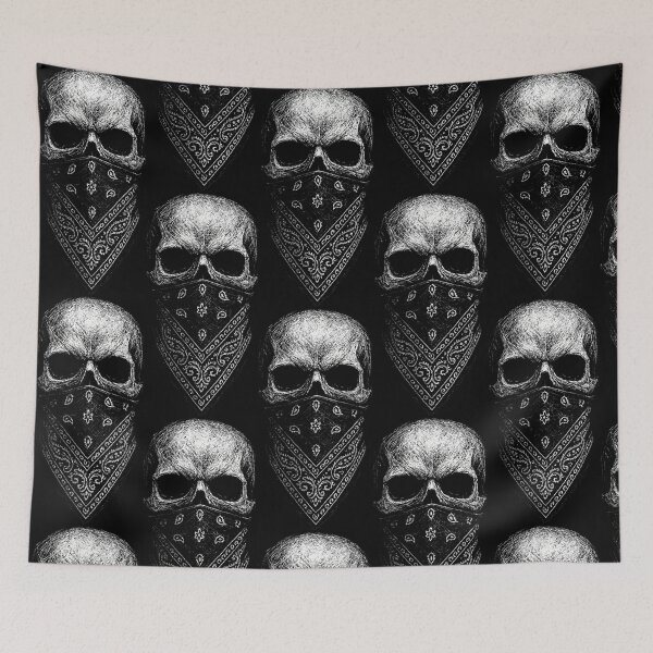 Item preview, Distressed Outlaw Bandana Skull Illustration designed and sold by Mortisigil.