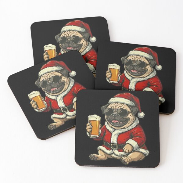 Item preview, Pug Santa Sunglasses Beer Christmas Party designed and sold by k3rstman1.