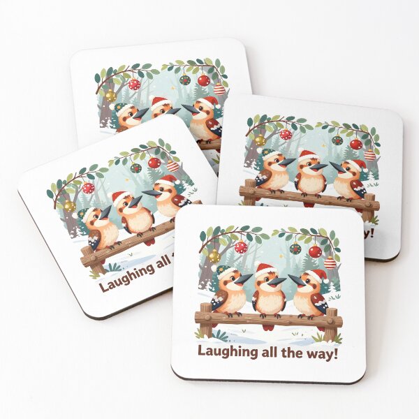 Item preview, xmas kookaburra Cute Christmas Kookaburra Choir – Laughing All the Way designed and sold by Uglyandcute.