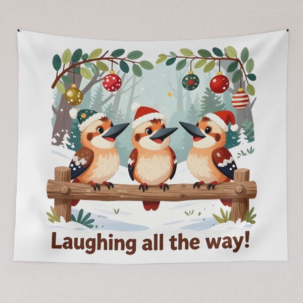 Item preview, xmas kookaburra Cute Christmas Kookaburra Choir – Laughing All the Way designed and sold by Uglyandcute.