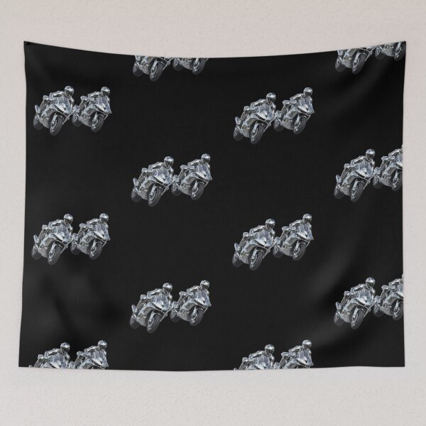 Item preview, Two motorbike riders turning in a race curve_16_Metallic paint_side view designed and sold by Aariq.