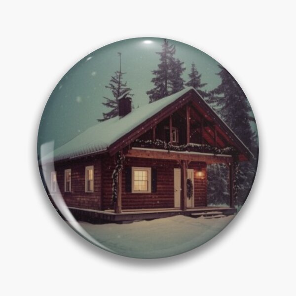 Item preview, Cozy Cabin in Snow T-Shirt | Winter Night Lodge Circle Design designed and sold by YASboutik.