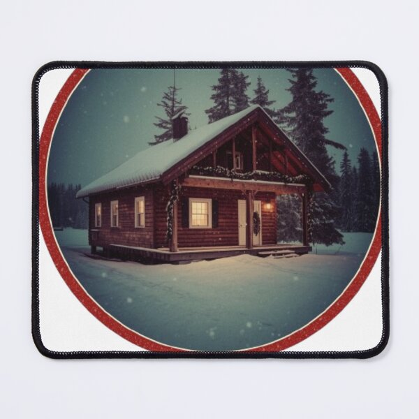 Item preview, Cozy Cabin in Snow T-Shirt | Winter Night Lodge Circle Design designed and sold by YASboutik.