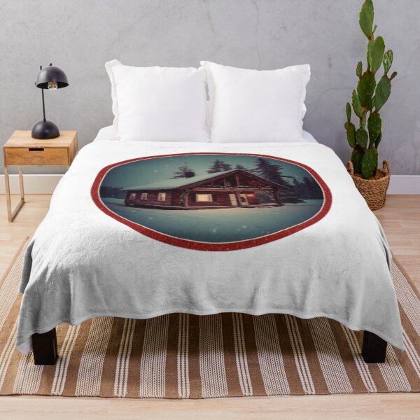 Item preview, Cozy Cabin in Snow T-Shirt | Winter Night Lodge Circle Design designed and sold by YASboutik.