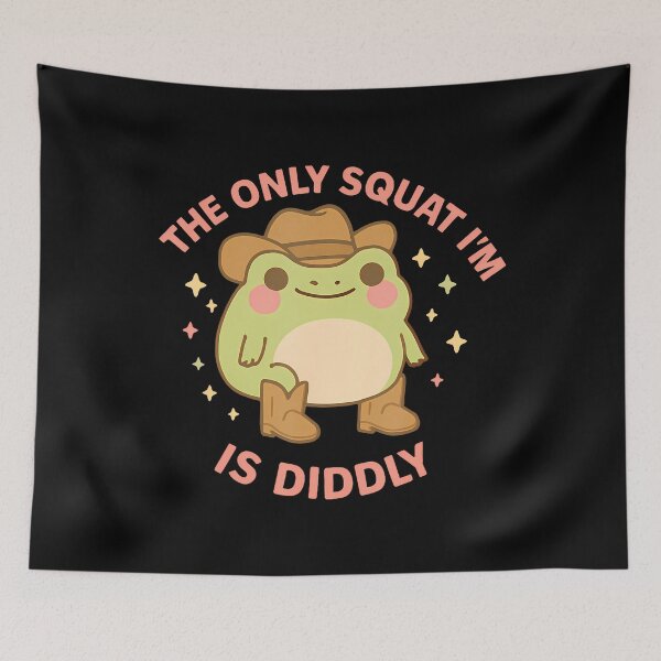 Item preview, The Only Squat I'M Doin's Diddly Cute Cowboy Frog designed and sold by RuthSheila.