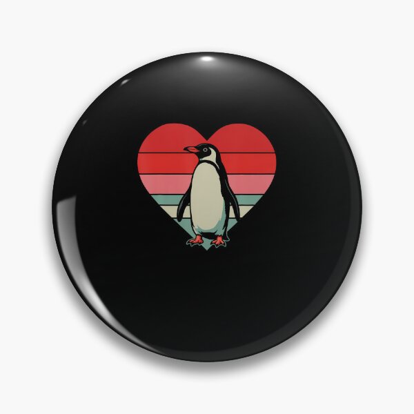 Item preview, Retro Heart Penguin Vintage Valentine designed and sold by BeverlyBrenda.