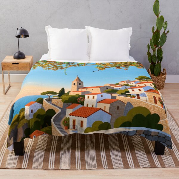 Item preview, Greek island landscape art designed and sold by Modern-Tropical.