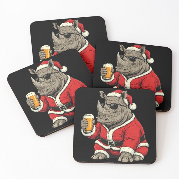 Item preview, Cool Santa Rhino Drinking Beer Christmas Holiday designed and sold by k3rstman1.