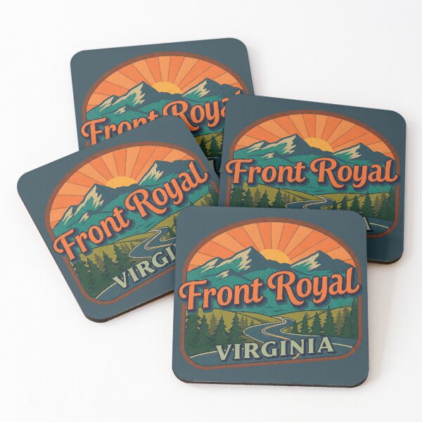 Item preview, Front Royal Virginia Retro Vintage Sticker - Mountain Sunset & Winding Road Design designed and sold by Mandeville Photography.
