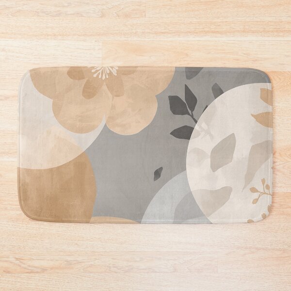 Item preview, Floral pattern with circles, color harmony beige light grey designed and sold by angel-cat-22.