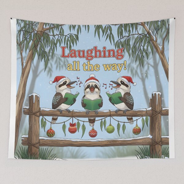 Item preview, xmas kookaburra Cute Christmas Kookaburra Choir – Laughing All the Way designed and sold by Uglyandcute.