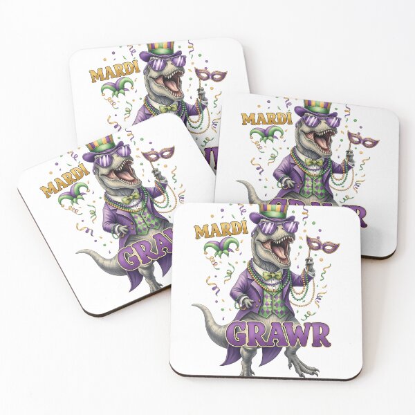 Item preview, Mardi Grawr T Rex Dinosaur Mardi Gras Bead Costume Kids designed and sold by RoyesButler.