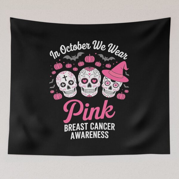 Item preview, Halloween In October We wear Pink Breast Cancer Suger Skull designed and sold by ryukaizox1.