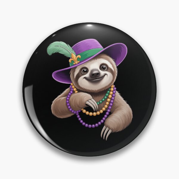 Item preview, Mardi Gras Sloth - Funny Mardi Gras Animal designed and sold by AsteriskDatBArt.
