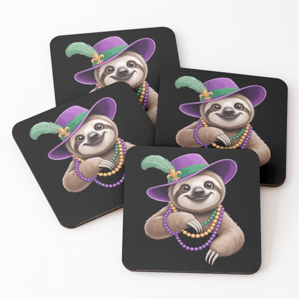 Item preview, Mardi Gras Sloth - Funny Mardi Gras Animal designed and sold by AsteriskDatBArt.