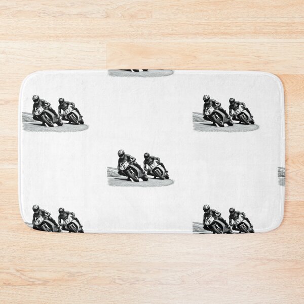 Item preview, Two motorbike riders turning in a race curve_17_side view designed and sold by Aariq.