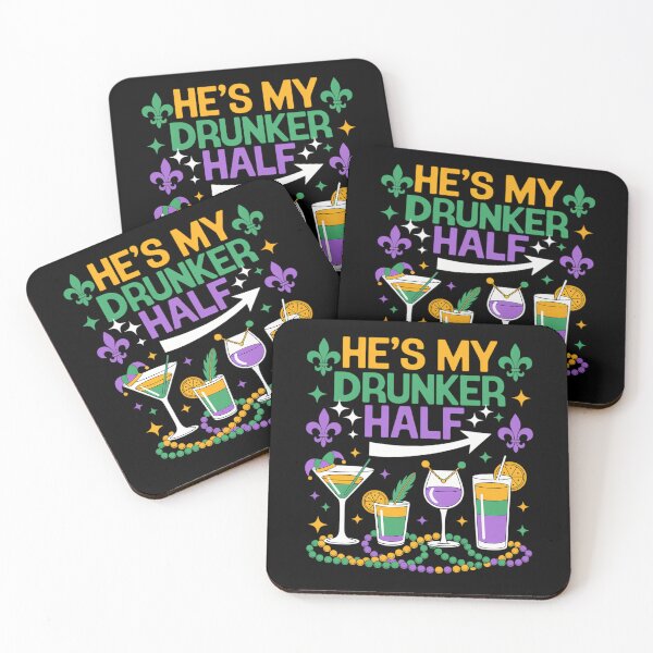 Item preview, He's She's My Drunker Half Mardi Gras designed and sold by AsteriskDatBArt.