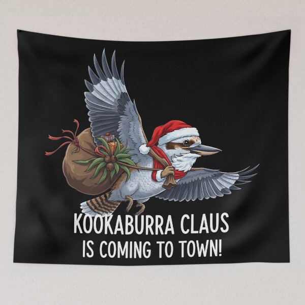 Item preview, xmas kookaburra Outback Santa Kookaburra Flying – Kookaburra Claus is Coming to Town designed and sold by Uglyandcute.