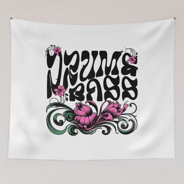 Item preview, DRUM AND BASS  - DNB Floral Garden (Black)  designed and sold by Discothreadz.