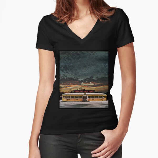 Vicksburg Mississippi Sky over the Highland Park Diner, Rochester Fitted V-Neck T-Shirt