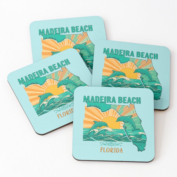 Item preview, Madeira Beach Florida Retro Dolphin Art - Sunset & Waves Design designed and sold by Mandeville Photography.